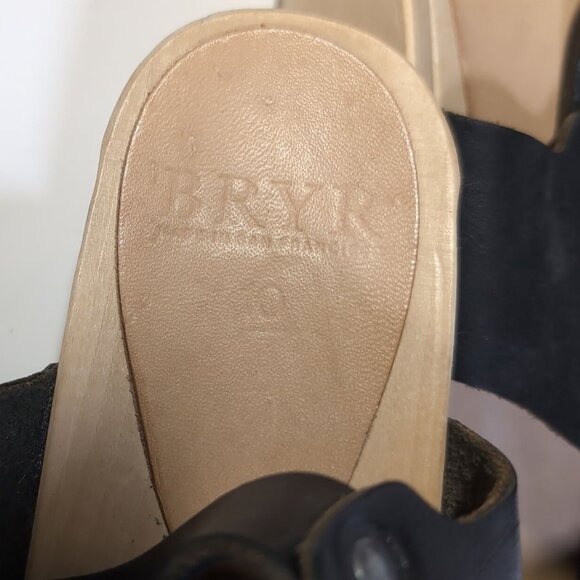 BRYR Clogs Size 40 Black Miranda Clog Sandals Peep Toe Womens 10 - Picture 9 of 10